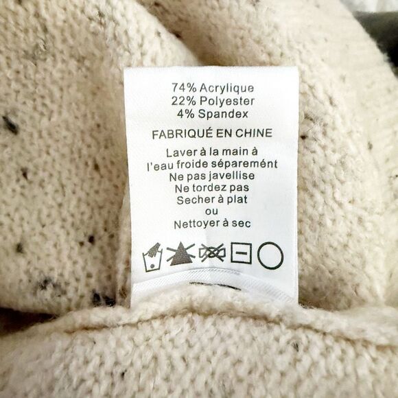 JOHN + JENN | Michael Sleeveless Vest Ivory Navy Speckled Zip Turtleneck | Small - Picture 9 of 9